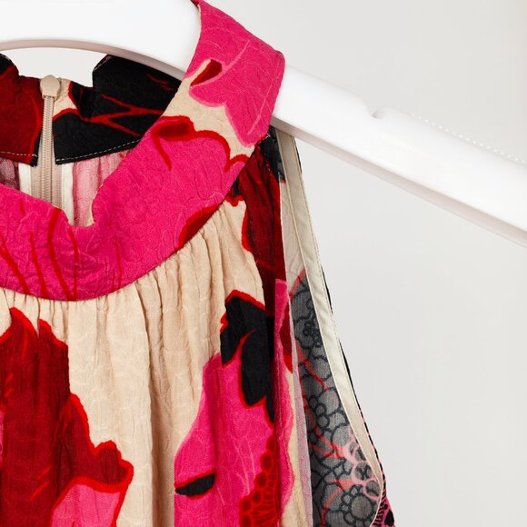 Dries Van Noten Cuzo Fuchsia Floral Halterneck Top - Picture 5 of 10